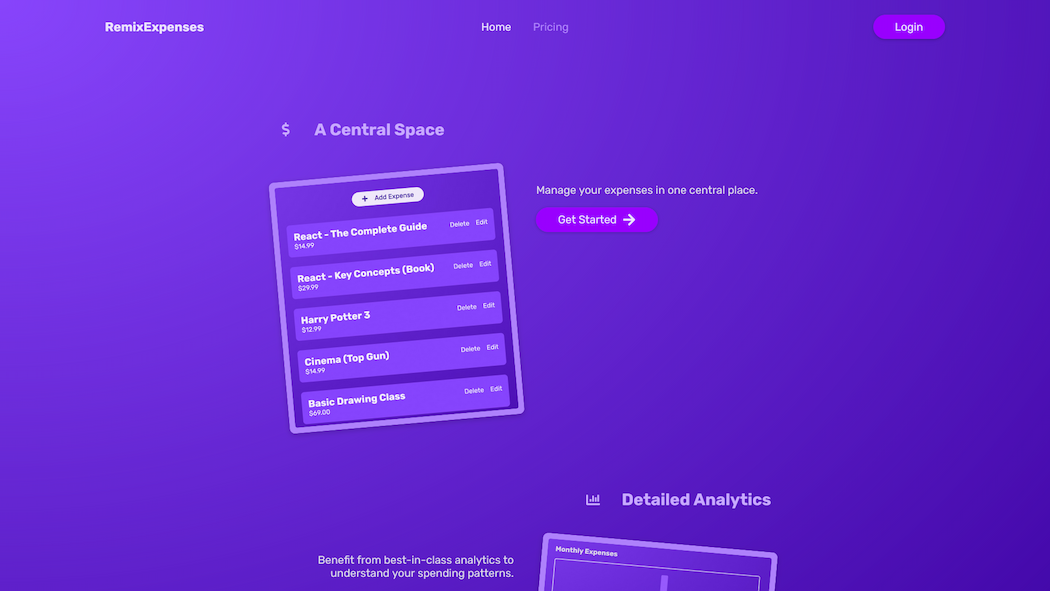 Remix Expenses - Screenshot